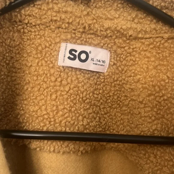 SO Tan Sherpa Jacket - Girls XL 14/19 - Picture 3 of 6